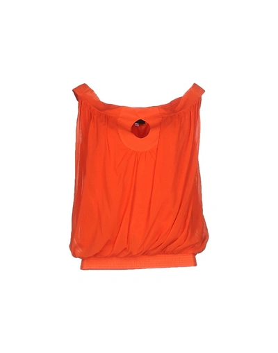 Shop Richmond X Woman Top Orange Size 6 Silk, Elastane