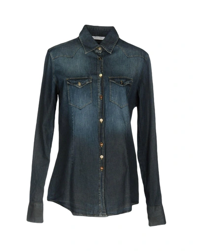 Shop Aglini Denim Shirt In Blue