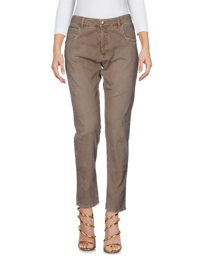 Shop Monocrom Denim Pants In Khaki