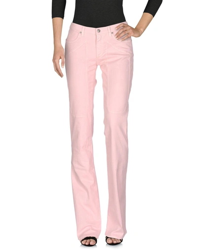 Shop Jeckerson Woman Denim Pants Pink Size 32 Cotton, Elastane