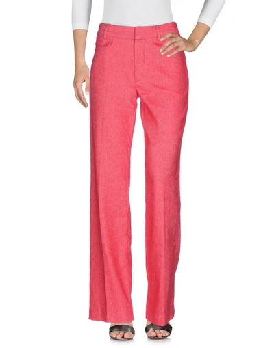 Shop Dondup Woman Jeans Red Size 4 Cotton, Linen, Elastane