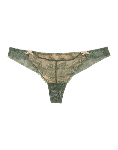 Shop Elle Macpherson Intimates Thongs In Military Green