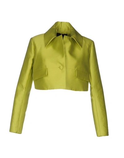 Shop Io Couture Blazer In Acid Green