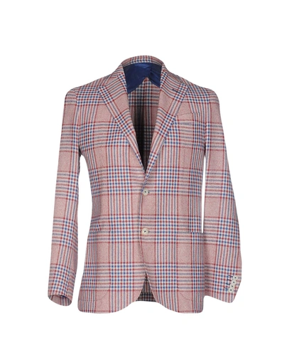 Shop Simeone Napoli Blazer In Brick Red