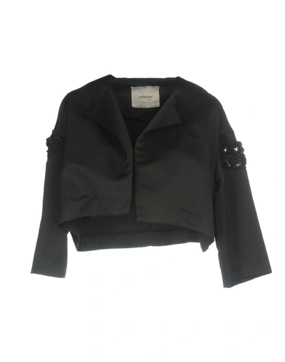 Shop Ottod'ame Woman Blazer Black Size 6 Polyester, Acrylic, Glass, Brass