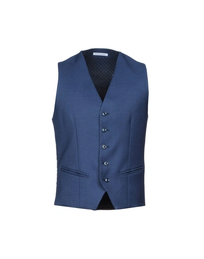 Shop Grey Daniele Alessandrini Suit Vest In Dark Blue