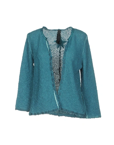 Shop Wlg By Giorgio Brato Cardigan In Turquoise