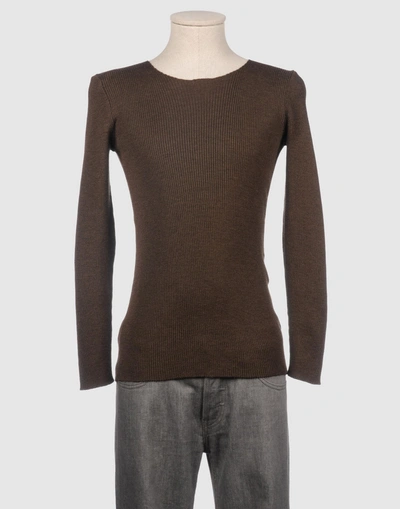 Shop Giuliano Fujiwara Crewneck Sweaters In Dark Brown