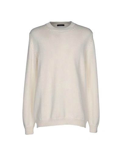 Roberto Collina Man Sweater Ivory Size 42 Merino Wool In White