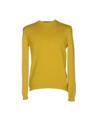 Shop Roberto Collina Man Sweater Mustard Size 46 Cotton In Yellow
