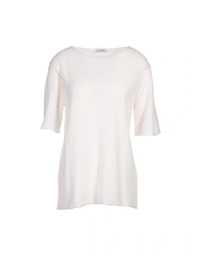 Shop Camo Sweater In White