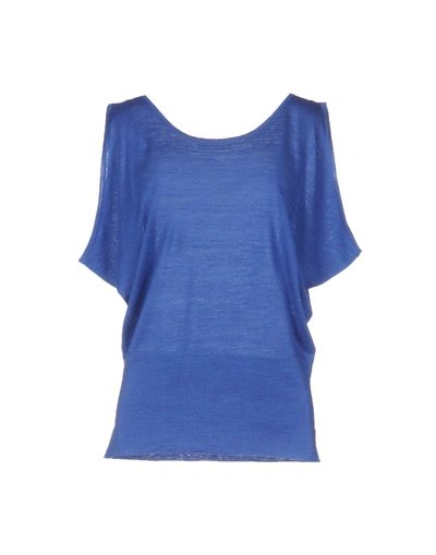 Shop Cruciani Woman Sweater Blue Size 10 Silk, Linen