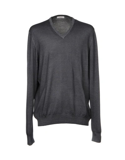 Shop Gran Sasso Man Sweater Lead Size 40 Virgin Wool In Grey