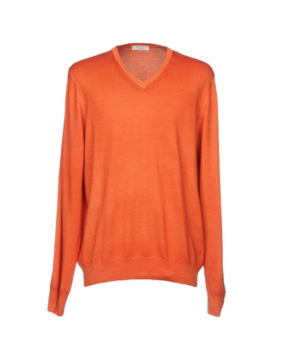 Shop Gran Sasso Man Sweater Orange Size 46 Virgin Wool