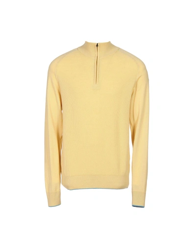 Shop Dunhill Links Sweater With Zip In Ocher