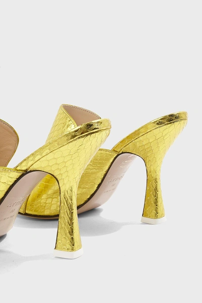 Shop Attico Agnes Textured Gold Mule