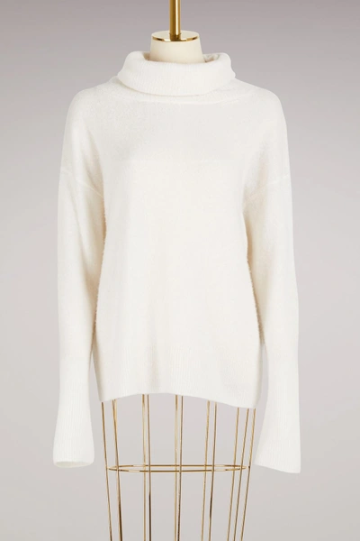 Shop Maison Ullens Turtleneck Cashmere Sweater In White