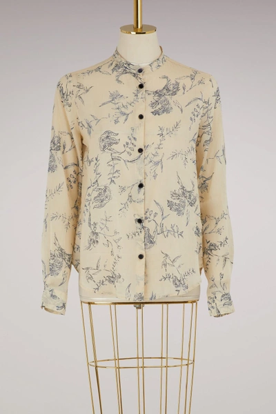 Shop Forte Forte Printed Cotton Shirt In Notte