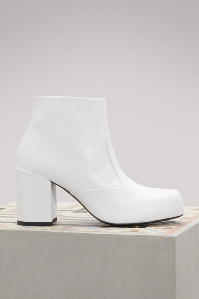 Shop Aalto Bianca Chunky Square Boots In White