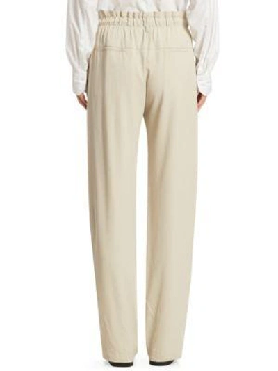 Shop Vince Drawstring Wide Leg Trousers In Horchata