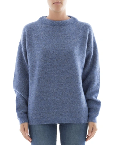 Shop Acne Studios Light Blue Mohair Sweatshirt