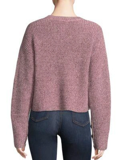 Shop Rag & Bone Lurex Crewneck Sweater In Dusty Rose