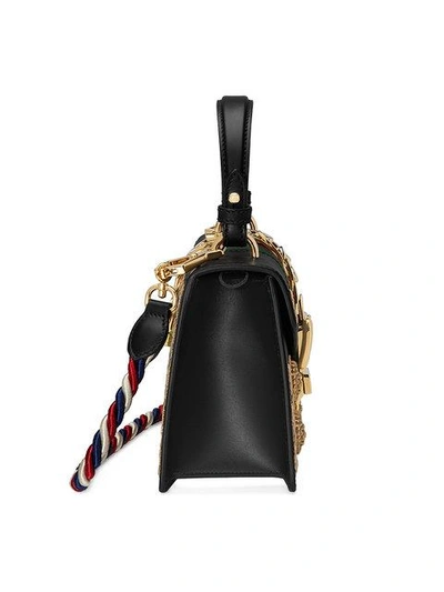 Shop Gucci Sylvie Animal Studs Leather Mini Bag In Black