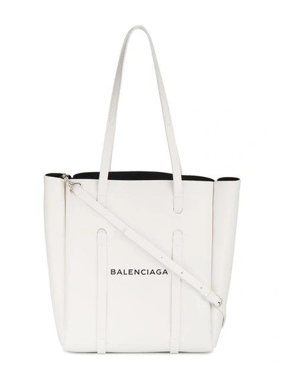Shop Balenciaga White Everyday Small Leather Tote Bag