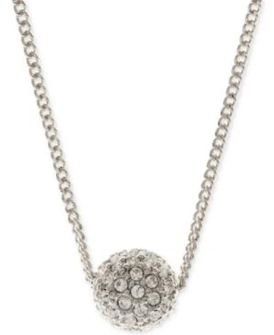 Shop Givenchy Crystal Fireball Pendant Necklace 16" + 2" Extender In Silver