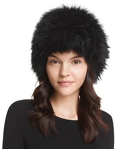 Shop Surell Fox Fur Knit Bubble Hat In Black