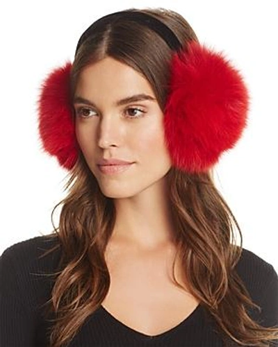 Shop Surell Fox Fur Velvet Band Earmuffs - 100% Exclusive In Red
