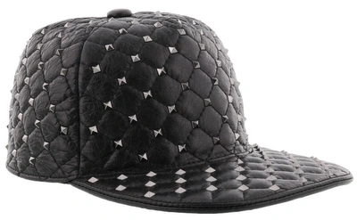 Shop Valentino Studs Baseball Cap In Black