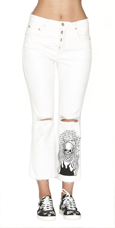 Shop Adaptation Kick Flare Jeans In White