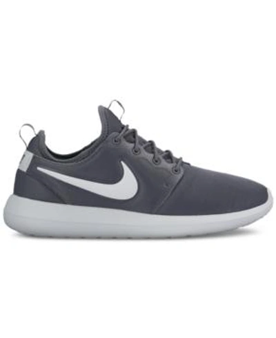 Shop Nike Men's Roshe Two Casual Sneakers From Finish Line In Dk Grey/pure Platinum