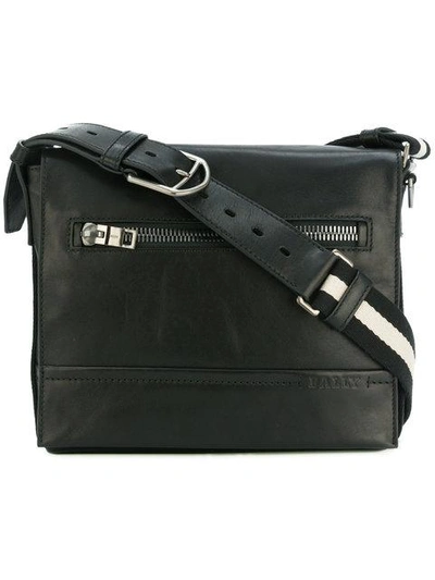 Shop Bally Zipped Messenger Bag In Black