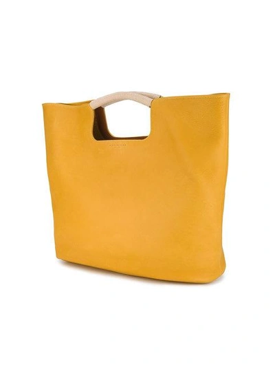 Shop Simon Miller Yellow Birch Large Leather Tote Bag - Orange