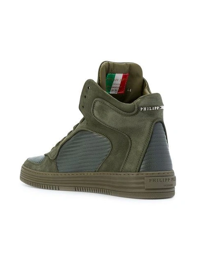 Shop Philipp Plein Inspection Hi-top Sneakers - Green