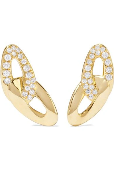 Shop Ippolita Cherish Bond 18-karat Gold Diamond Earrings