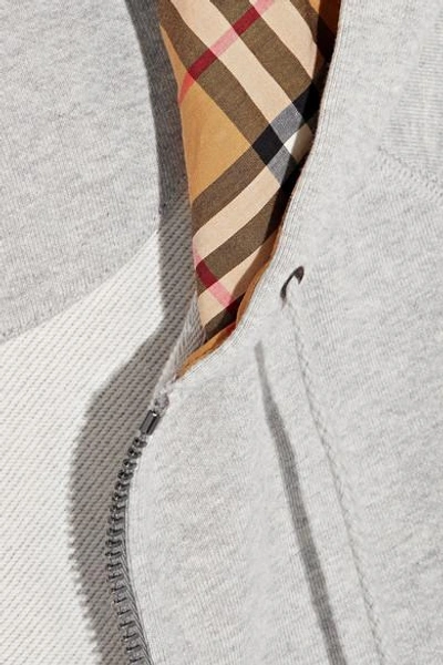 Shop Burberry Oversized Cotton-terry Hooded Top In Gray