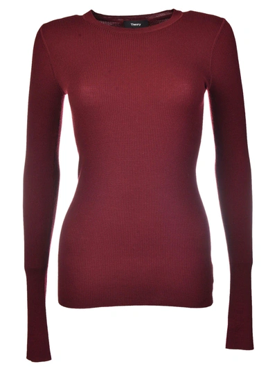 Shop Theory Crewneck Sweater In Cassis