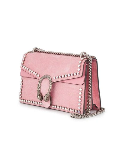 Gucci Small Dionysus Crystal Embellished Suede Shoulder Bag - Pink |  ModeSens