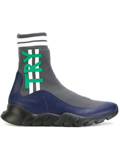 Shop Fendi Sock Runner Sneakers In F101u