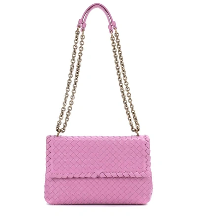 Shop Bottega Veneta Olimpia Small Leather Shoulder Bag In Pink