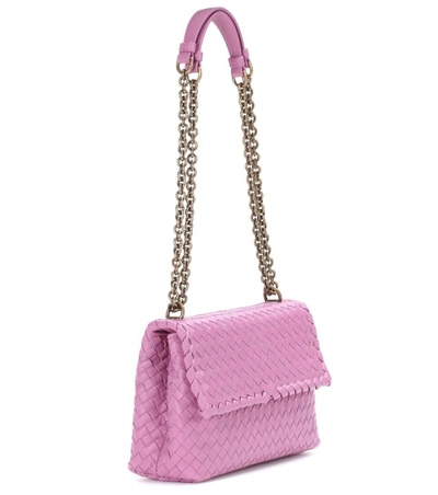 Shop Bottega Veneta Olimpia Small Leather Shoulder Bag In Pink
