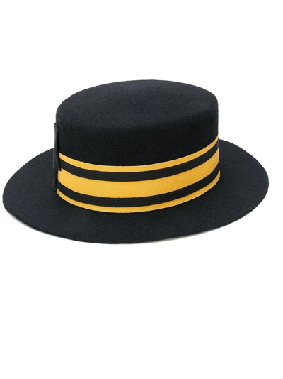 Shop Le Chapeau Contrast Stripe Hat