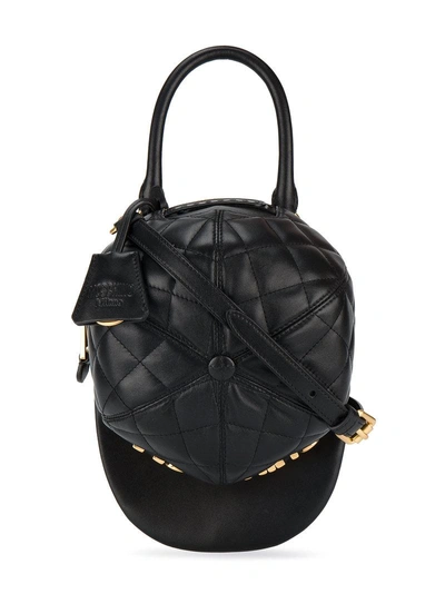 Shop Moschino Quilted Hat Cross Body Bag - Black
