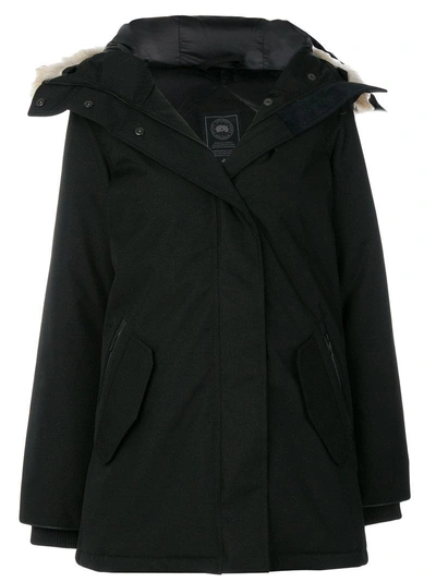 Shop Canada Goose Padded Parka Jacket With Fur Collar