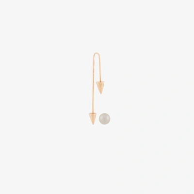 Shop Asherali Knopfer 18k Rose Gold Mix And Match 2 Spike Earring In Metallic