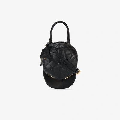 Shop Moschino Quilted Hat Cross Body Bag In Black