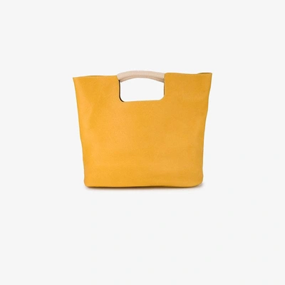 Shop Simon Miller Yellow Birch Large Leather Tote Bag In Yellow&orange